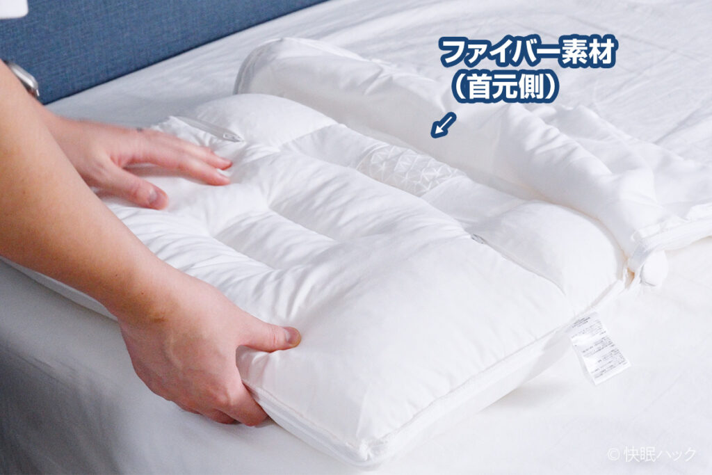 Dr.Bones Pillow（ドクターボーンズピロー）の中身。高さ調整する様子