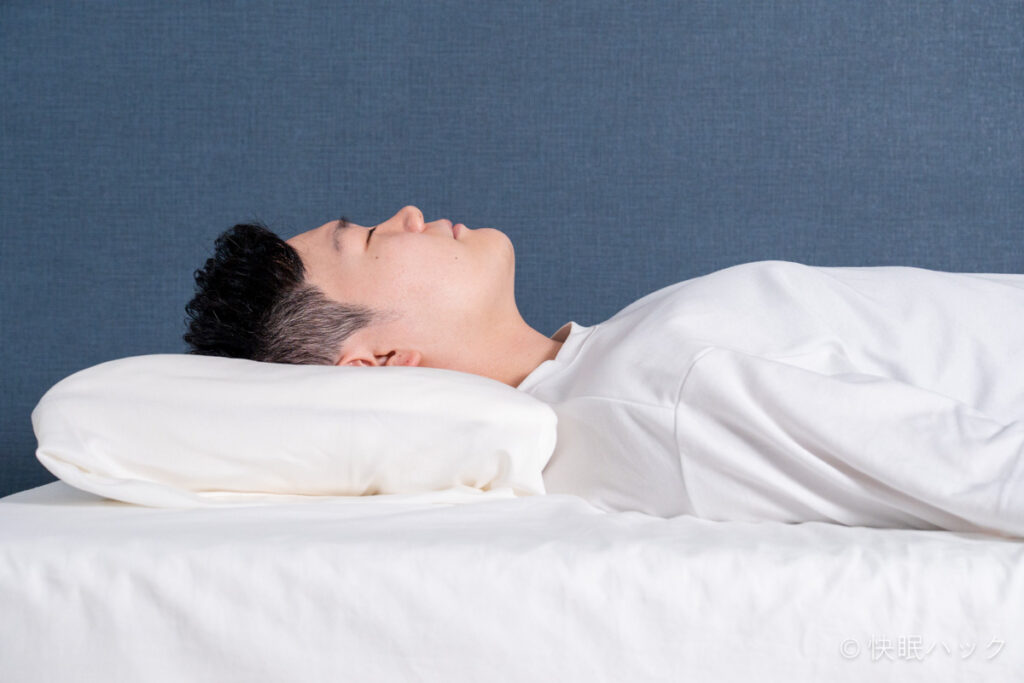 Dr.Bones Pillow（ドクターボーンズピロー）が首元にフィットしている